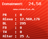 Domainbewertung - Domain www.namenlos.de bei Domainwert24.de