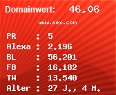 Domainbewertung - Domain www.sex.com bei Domainwert24.de