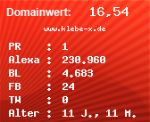 Domainbewertung - Domain www.klebe-x.de bei Domainwert24.de