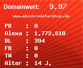 Domainbewertung - Domain www.ebook-mastershop.de bei Domainwert24.de