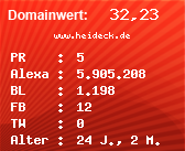 Domainbewertung - Domain www.heideck.de bei Domainwert24.de