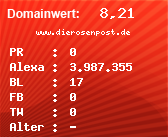 Domainbewertung - Domain www.dierosenpost.de bei Domainwert24.de