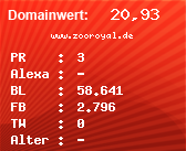 Domainbewertung - Domain www.zooroyal.de bei Domainwert24.de