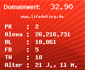 Domainbewertung - Domain www.lifedating.de bei Domainwert24.de