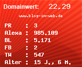 Domainbewertung - Domain www.blog-im-web.de bei Domainwert24.de