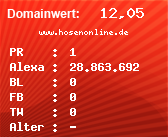 Domainbewertung - Domain www.hosenonline.de bei Domainwert24.de