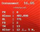 Domainbewertung - Domain u-hacks.net bei Domainwert24.de