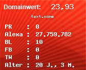 Domainbewertung - Domain text.name bei Domainwert24.de