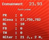 Domainbewertung - Domain text.name bei Domainwert24.de