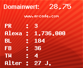 Domainbewertung - Domain www.arcade.com bei Domainwert24.de