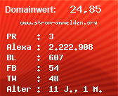 Domainbewertung - Domain www.strom-anmelden.org bei Domainwert24.de