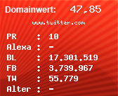 Domainbewertung - Domain www.twitter.com bei Domainwert24.de