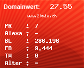 Domainbewertung - Domain www.20min.ch bei Domainwert24.de