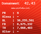 Domainbewertung - Domain www.youtube.com bei Domainwert24.de