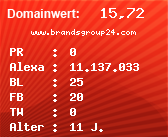Domainbewertung - Domain www.brandsgroup24.com bei Domainwert24.de