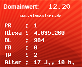 Domainbewertung - Domain www.siamonline.de bei Domainwert24.de