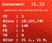 Domainbewertung - Domain www.holz-alu-wintergarten.de bei Domainwert24.de