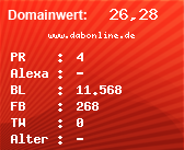 Domainbewertung - Domain www.dabonline.de bei Domainwert24.de