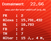 Domainbewertung - Domain www.wordpress-webhosting.de bei Domainwert24.de