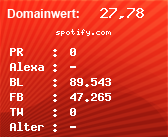 Domainbewertung - Domain spotify.com bei Domainwert24.de