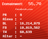 Domainbewertung - Domain facebook.com bei Domainwert24.de