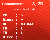 Domainbewertung - Domain www.submit1.de bei Domainwert24.de