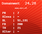 Domainbewertung - Domain www.upc.at bei Domainwert24.de