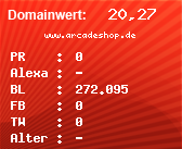 Domainbewertung - Domain www.arcadeshop.de bei Domainwert24.de