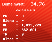 Domainbewertung - Domain www.google.fr bei Domainwert24.de