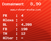 Domainbewertung - Domain www.rohner-socks.com bei Domainwert24.de