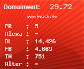 Domainbewertung - Domain www.kwick.de bei Domainwert24.de