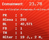 Domainbewertung - Domain www.g-klingler.homepage.t-online.de bei Domainwert24.de