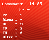 Domainbewertung - Domain jaxx.com bei Domainwert24.de