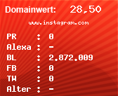 Domainbewertung - Domain www.instagram.com bei Domainwert24.de