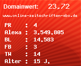 Domainbewertung - Domain www.online-zeitschriften-abo.de bei Domainwert24.de