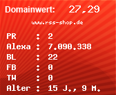 Domainbewertung - Domain www.rss-shop.de bei Domainwert24.de