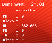 Domainbewertung - Domain www.home24.de bei Domainwert24.de