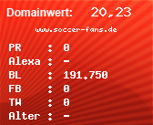 Domainbewertung - Domain www.soccer-fans.de bei Domainwert24.de
