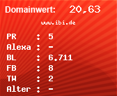 Domainbewertung - Domain www.ibi.de bei Domainwert24.de