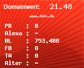 Domainbewertung - Domain www.dak.de bei Domainwert24.de