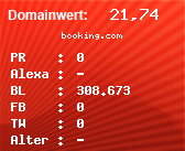 Domainbewertung - Domain booking.com bei Domainwert24.de