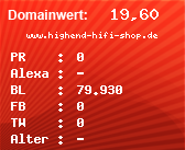 Domainbewertung - Domain www.highend-hifi-shop.de bei Domainwert24.de