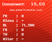 Domainbewertung - Domain www.gamertransfer.com bei Domainwert24.de