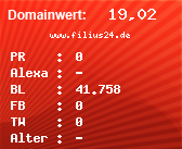 Domainbewertung - Domain www.filius24.de bei Domainwert24.de