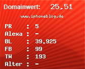 Domainbewertung - Domain www.iphoneblog.de bei Domainwert24.de
