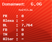 Domainbewertung - Domain hm2013.de bei Domainwert24.de