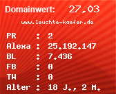 Domainbewertung - Domain www.leuchte-kaefer.de bei Domainwert24.de