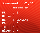 Domainbewertung - Domain blockchain.com bei Domainwert24.de