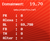 Domainbewertung - Domain www.pagefox.net bei Domainwert24.de