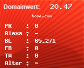 Domainbewertung - Domain home.com bei Domainwert24.de